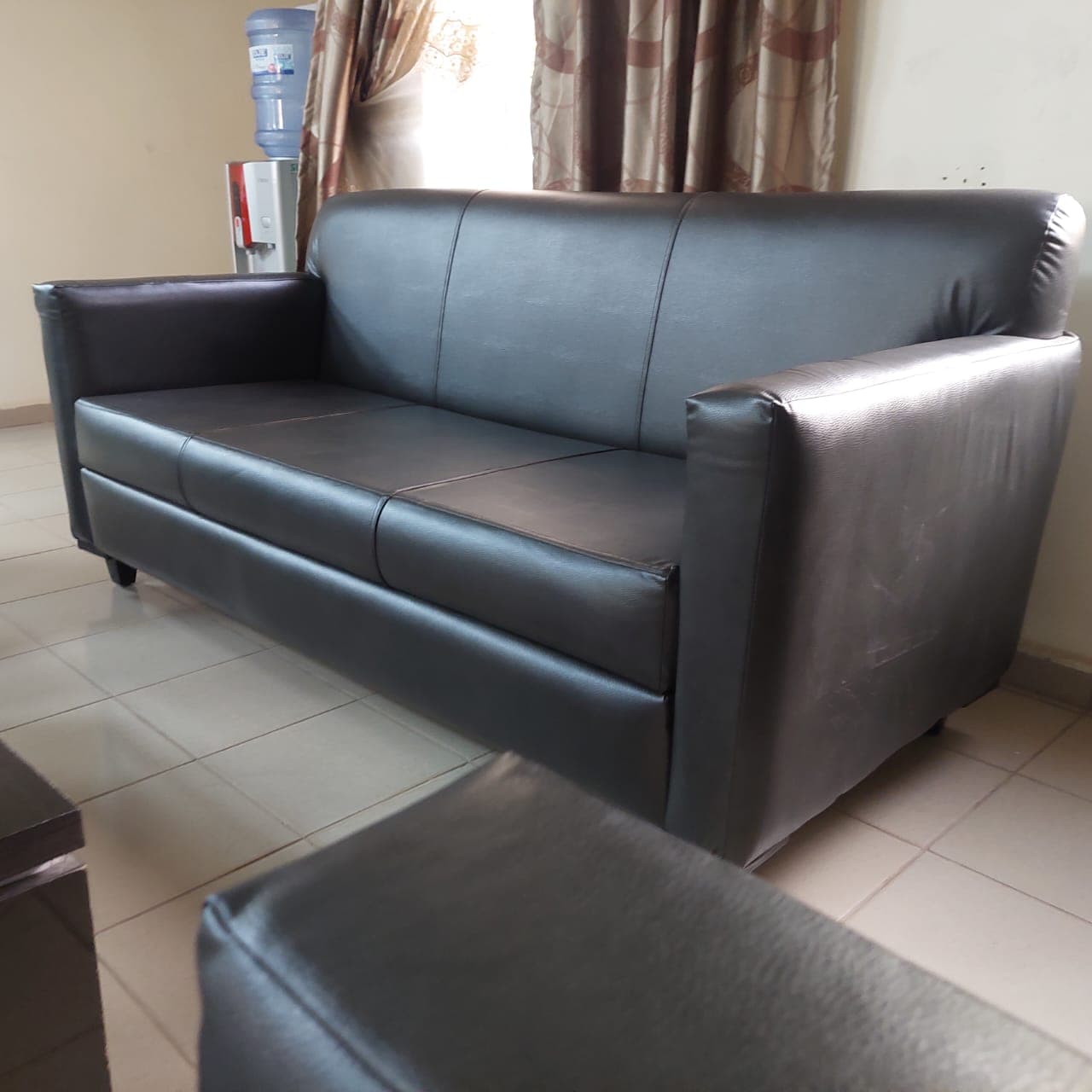 Black long sofa
